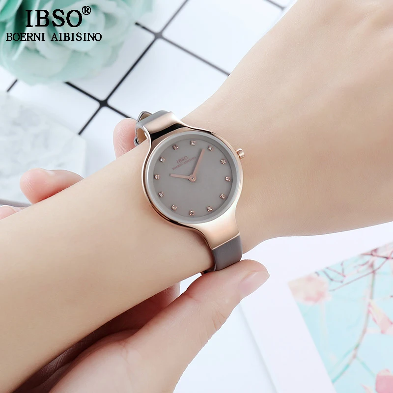 IBSO креативные часы с кристаллами и циферблатом для женщин, женские кварцевые часы Reloj Mujer, новинка, модные подарочные часы для женщин#2310