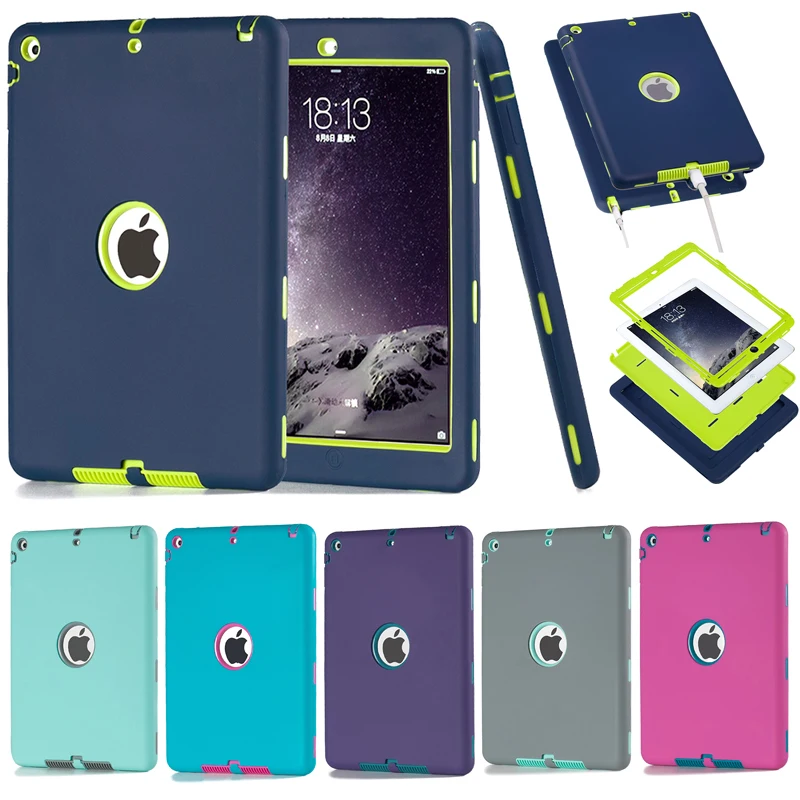 

Shockproof Case for Apple iPad Air (2013) A1474/A1475/A1476 Amor Heavy Duty Rubber Plastic Hybrid Case for iPad Protection Case