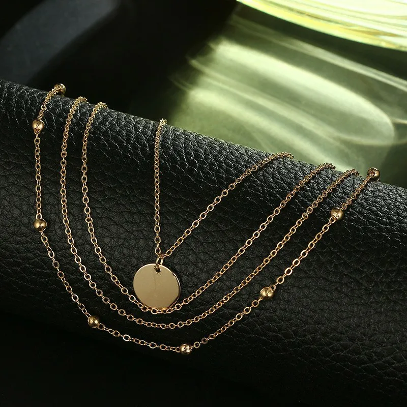 

Fashion Multi-layer Necklaces for Women Gold Silver Color Choker Long Necklace Statement Jewelry Wholesale Drop Shipping