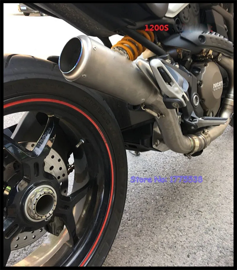 Глушитель выхлопной трубы из титанового сплава для Ducati Monster 821 1200 1200S 2014 2021|link pipe|gp