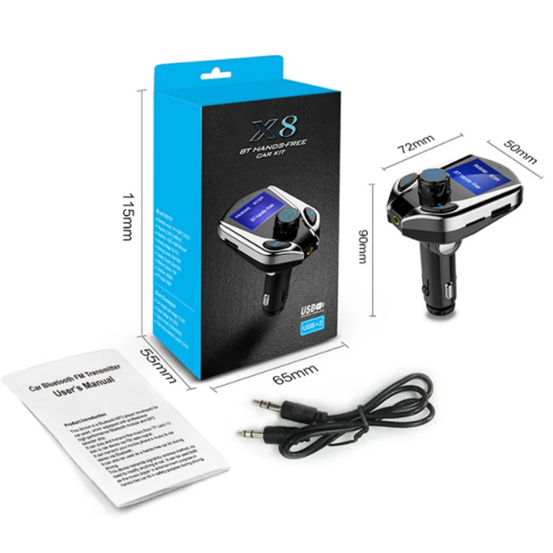 Bluetooth автомобильный комплект громкой связи 1 3 дюймов Большой экран 5 мм AUX аудио A2DP