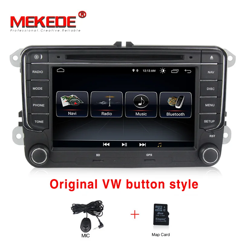 Немецкая панель! 7 дюймов 2din android8.1 Автомобильный gps dvd-плеер для VW golf 5 6 passat b6 Skoda Octavia/Fabia/Rapid/Yeti/Superb - Цвет: Standard model