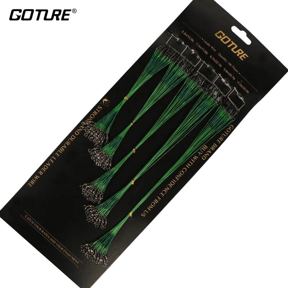 

Goture 100Pcs Fishing Line With Fishhook Trace Wire Leader Swivel Snap Fishing Trace Lures Leash Spinning Expert
