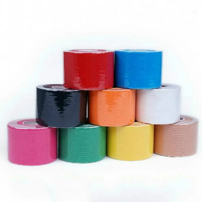 2 шт./лот Красочные 5 см х м Спортивная Кинезиология лента рулон Эластичный
