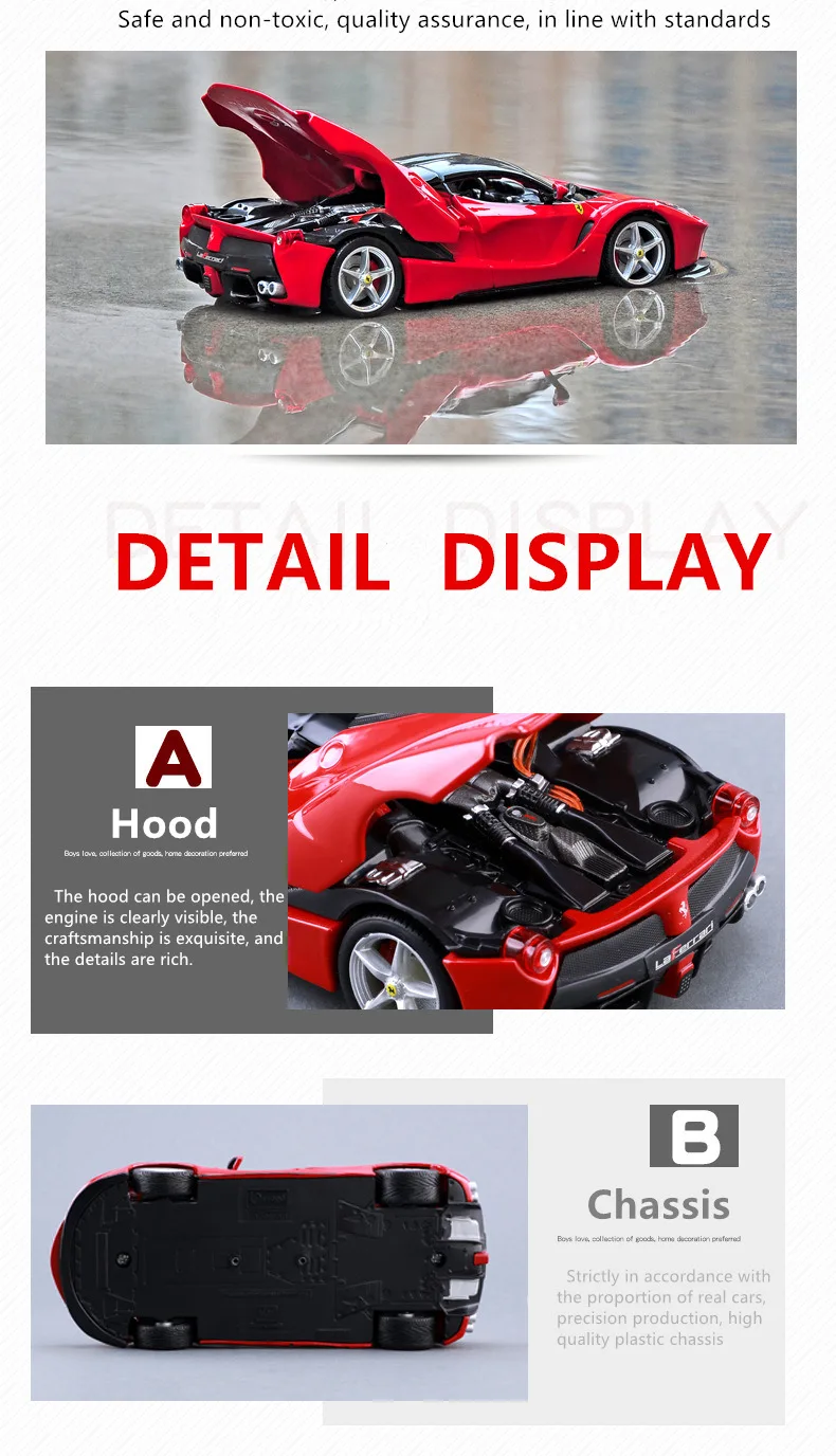 Bburago 1:24 Ferrari 246GT коллекция производитель авторизованный имитационный сплав модель автомобиля ремесла украшение Коллекция игрушек инструменты