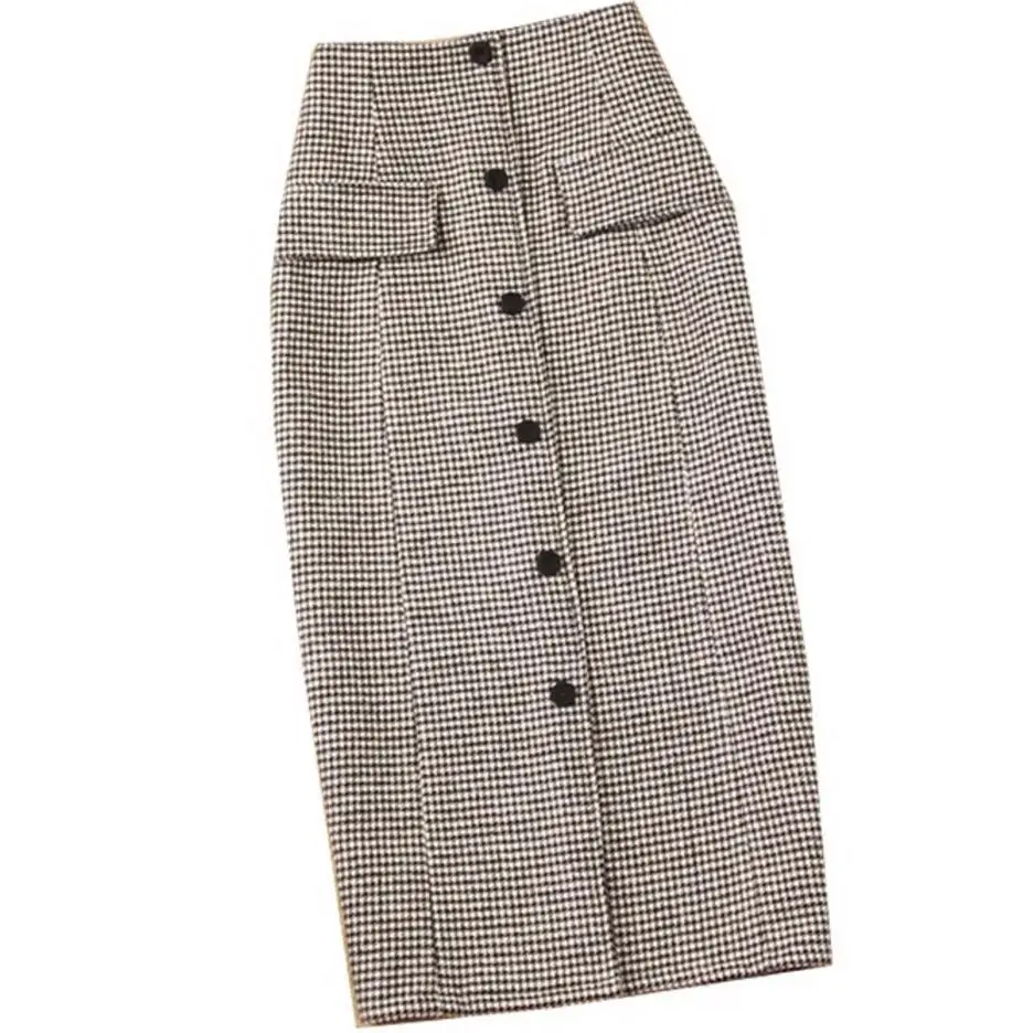 Теплые женские юбки карандаш до колена с высокой талией|Женские юбки| |