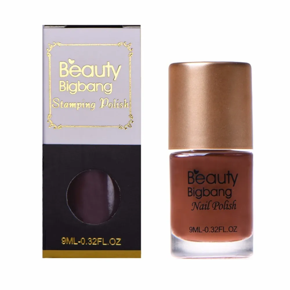 BEAUTYBIGBANG 12 цветов стемпинг ногтей покрытие 9 мл 1 шт красочная печать лак для пластина для стемпинга для нейл-арта
