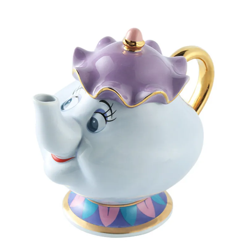 1 горшок + 3 чашки мультфильм Красота и с рисунком из мультфильма Красавица