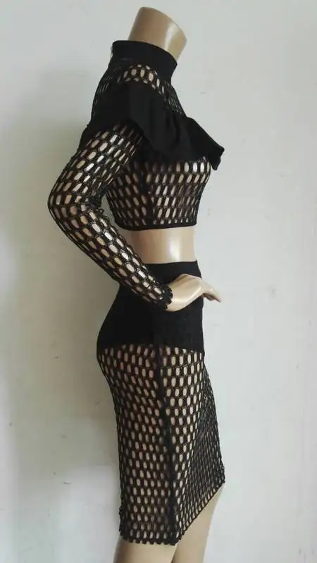 Женское облегающее платье с длинным рукавом черное вырезом и оптовая продажа