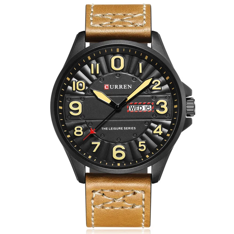 Часы CURREN Мужские кварцевые аналоговые роскошные брендовые в стиле милитари