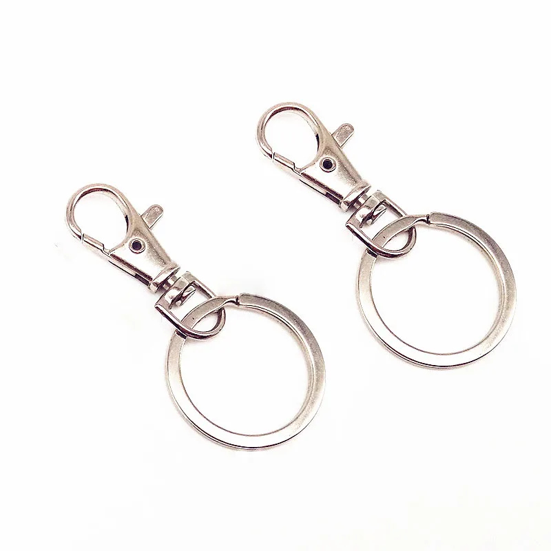 10 cpcs/lot 30 mm Key Chain Ring with Metal Lobster For DIY Jewelry Craft Silver Clasp Rings Rhodium | Украшения и аксессуары