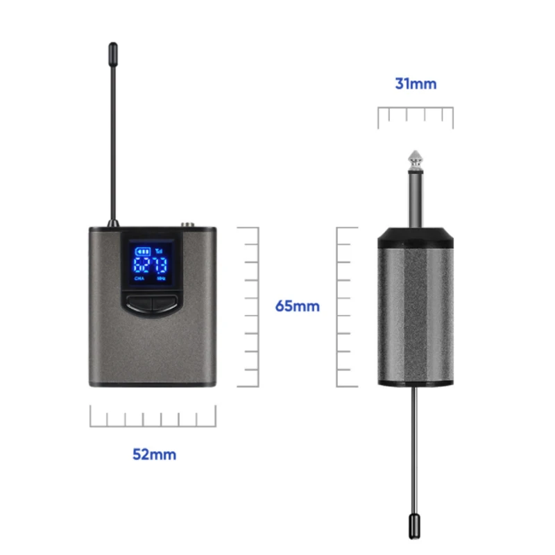 Беспроводная микрофонная система UHF, мини-микрофон с отворотом или гарнитурой, портативный приемник, передатчик для обучения лекции, речи