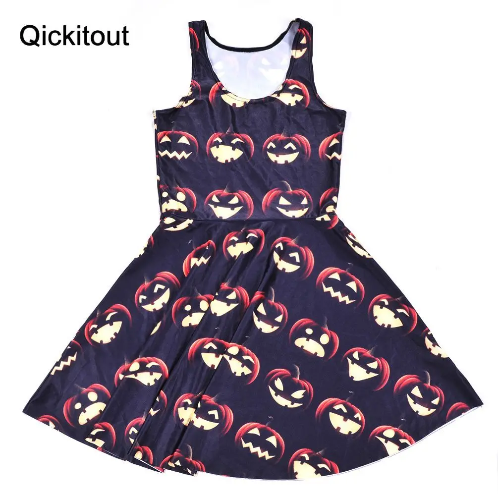 Новое поступление тонкое женское платье на Хэллоуин с принтом тыквы оптовая