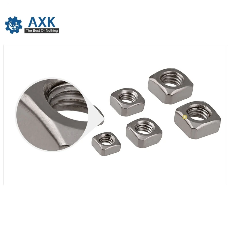 DIN557 GB39 M3 M4 M5 M6 M8 304 Stainless Steel Square Nuts thin type nut DIN562 3*5.4*2.4 4*6.9*3 5*8*3.8 6*10*4.8 8*13*6.2 mm |