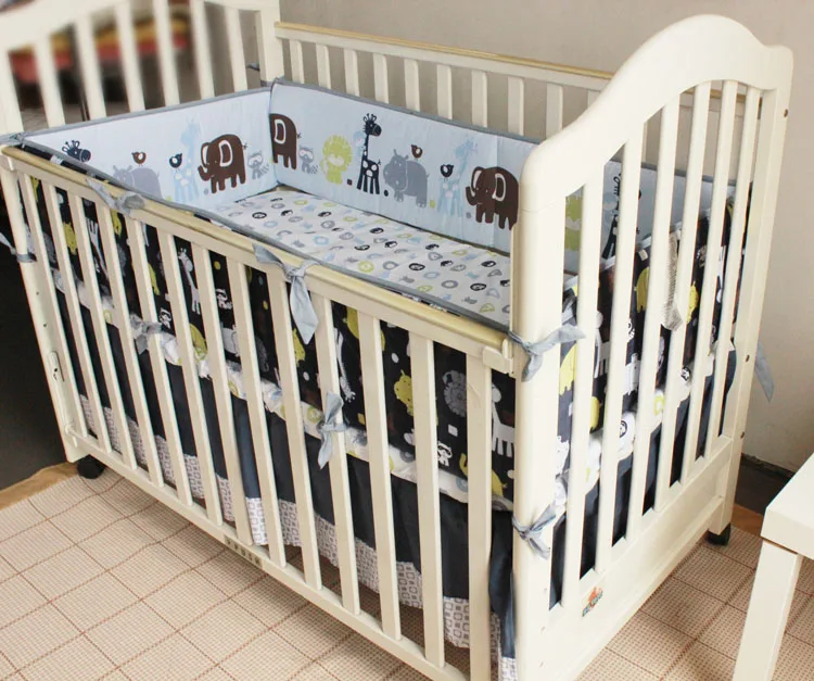 7 шт. Детский защитный комплект детской кроватки из хлопка (4 бампера +