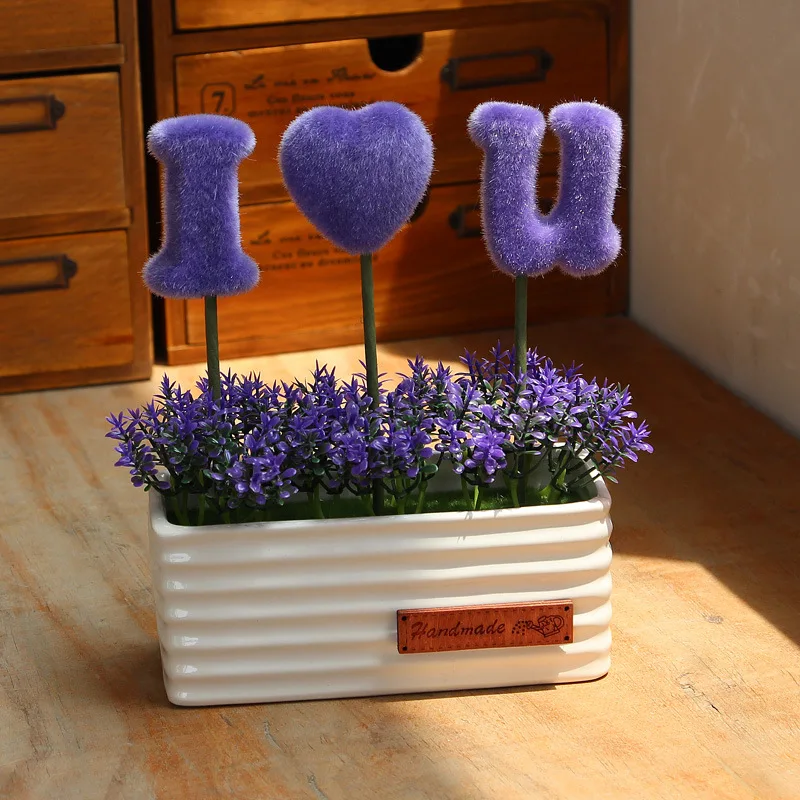 1 набор керамическая бутылка искусственный цветок белый горшок ваза любовь