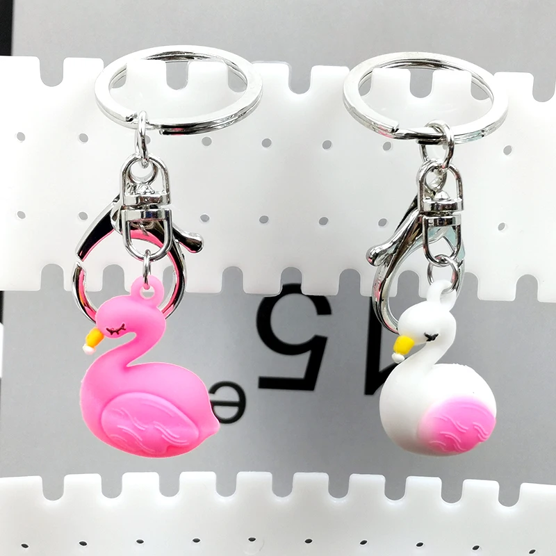 Милый брелок в виде фламинго мультяшный животный резиновый с птицей для пары