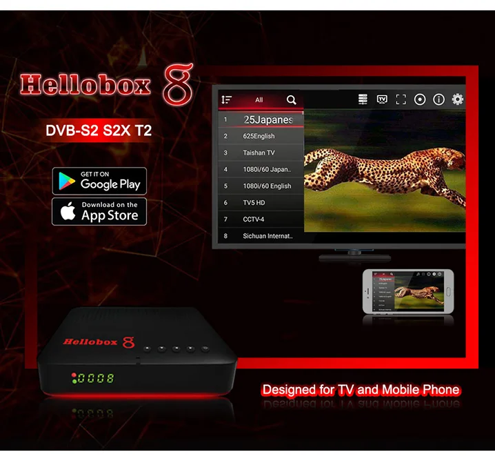 DVB S2 + T2 приемник HELLOBOX8|Спутниковое ТВ| |