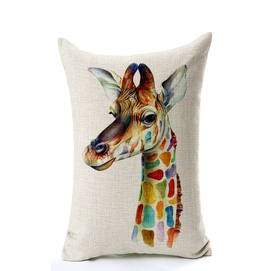 Высокая Класс наволочки Творческий Цвет животных Новый стиль 30X50/45X45CM льняная