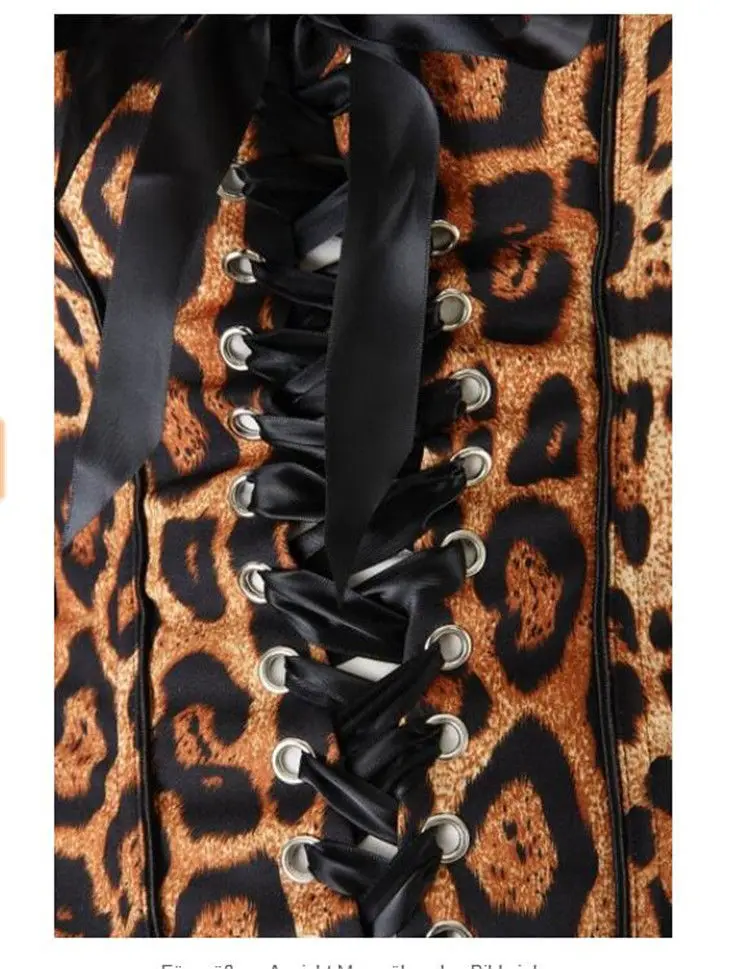 

Wild Leopard Overbust Corset and hot Bustier Sexy Women Lace up Boned Lingerie Plus Size S-2XL