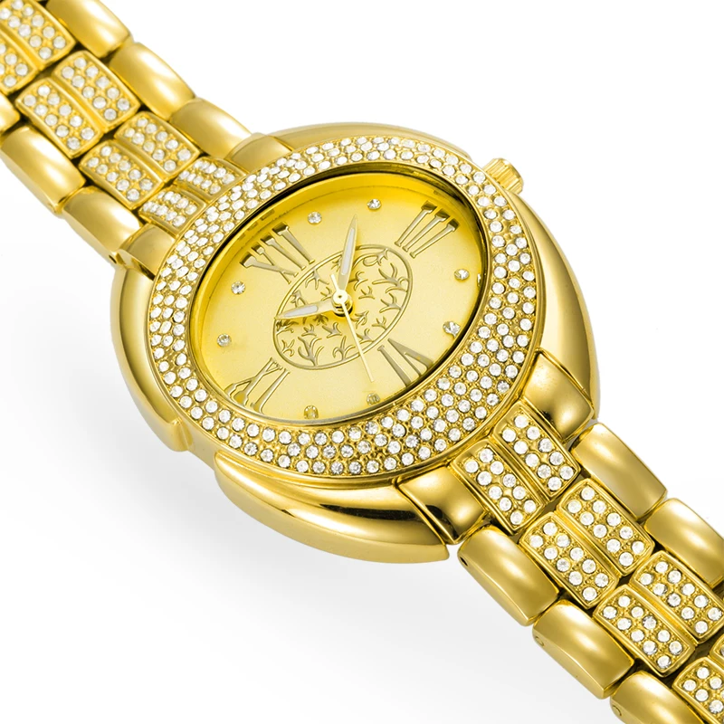 Belbi Women Watch Ladies Oval Alloy Steel Quartz Watches Dress Quartz-Watch Rhinestone Roman Art Gold Luxury Wristwatch Relojes | Наручные