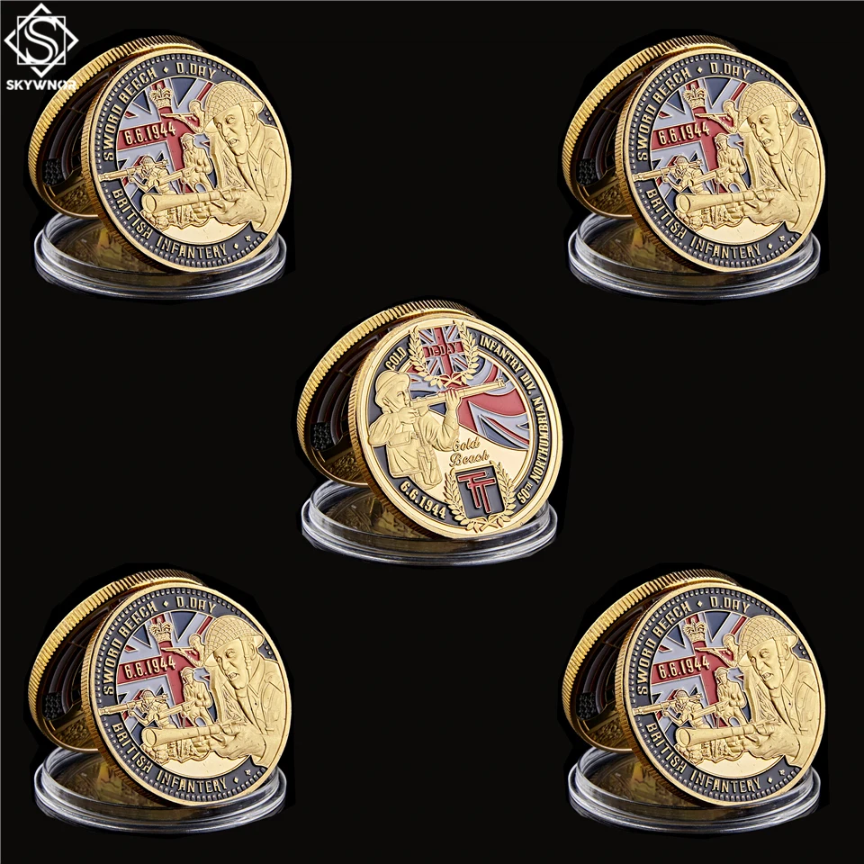 5 шт. второй мировой войны 1944.6.6 британский стрелочный дивизион 50th Northumbrian Gold Sword Beach