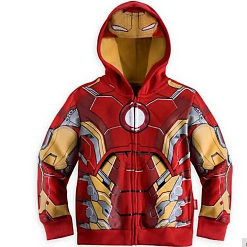 Коллекция года, настоящее manteau fille, Супергерой Marvel, Железный человек, Тор, Халк, Капитан Америка, Человек-паук, Толстовка для детей, куртка с героями мультфильмов, размеры от 3 до 7 лет