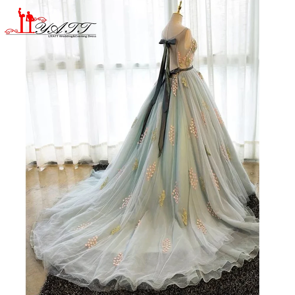 Vestidos de formatura 2017 настоящая фотография Новая коллекция зеленое с аппликацией