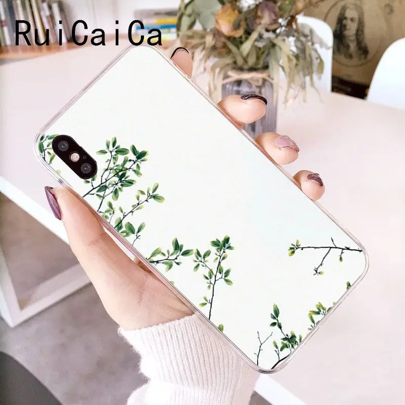 RuiCaiCa акварельные растения с цветочным узором мягкий чехол для телефона из ТПУ