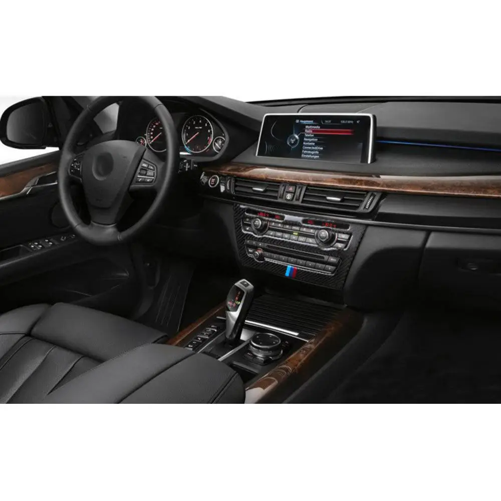 

Carbon Fiber Car Inner Console CD Panel Decoration Cover Trim Sticker For BMW X6 F16 2015-2017 Car Styling
