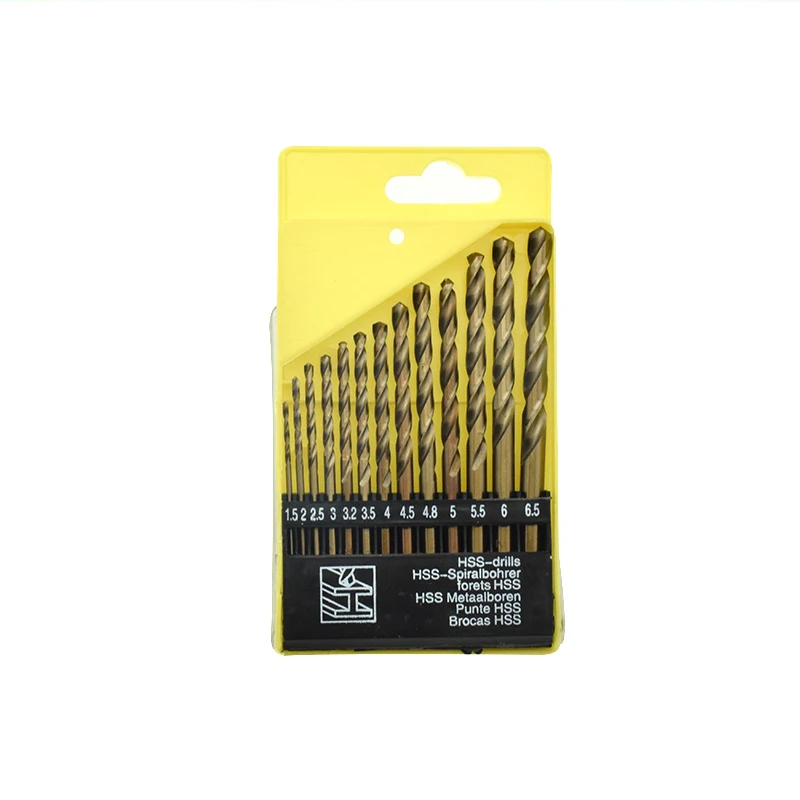 Xinfeiyang 5Set/65Pcs High Speed Steel Cobaltiferous Twist Drill Bit Wood Metal Drilling Quality 1.5-6.5mm Iron Box | Инструменты