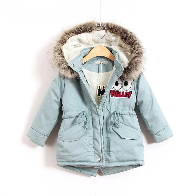 Новинка 2018 модные детские зимние куртки зимнее пальто для девочек теплые длинные