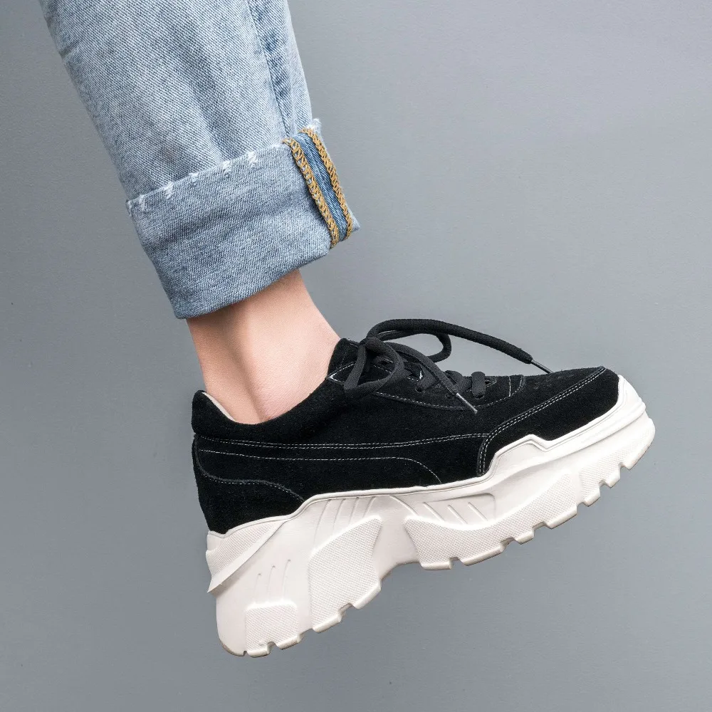 Кроссовки из натуральной кожи на шнуровке с вулканизированной подошвой|Женские