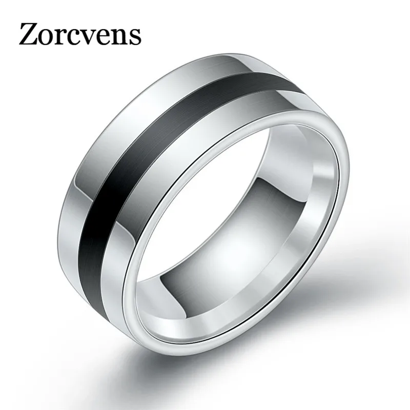 ZORCVENS 316L Высокое качество Мужские эпоксидные титановые кольца из нержавеющей стали парные кольца для влюбленных для женщин мужчин серебряные винтажные классные кольца