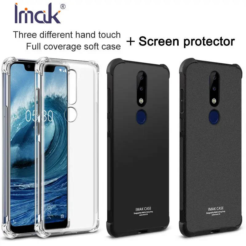 IMak Для Nokia 5 1 Plus чехол угловая подушка безопасности Мягкий Силиконовый ТПУ для