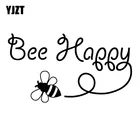 Виниловая наклейка YJZT, 15,4 см х 8,5 см, с изображением пчелы, черногосеребристого цвета, C19-0069
