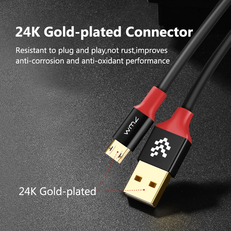 WMZ Реверсивный Micro USB кабель для Samsung S7 Xiaomi Быстрая зарядка кабели передачи данных 2