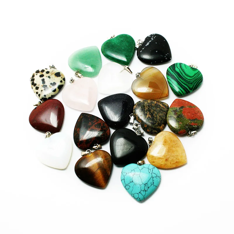 Новое поступление 2018 модные подвески из натурального камня в виде сердца для