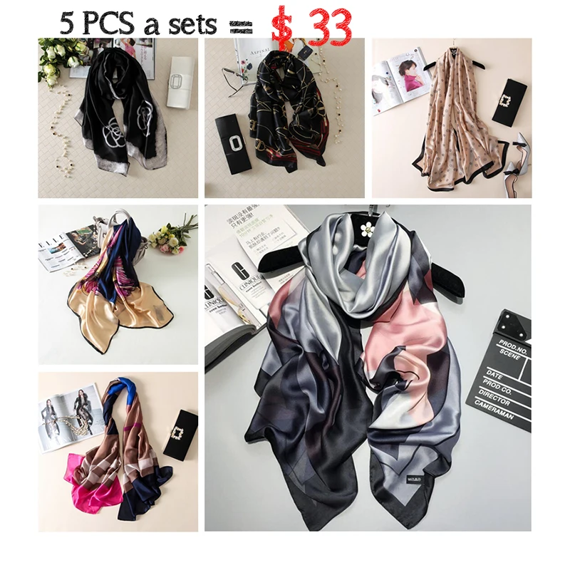 Набор из 5 предметов роскошный брендовый новый женский шарф пляжный хиджаб шали и