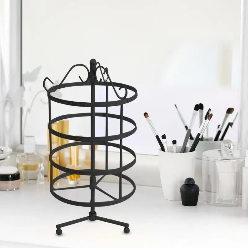 

144 Holes 4 Tiers Round Rotatable Display Earring Holder fashion Women Jewelry Stand Rack Display Rack jewelry organizer New