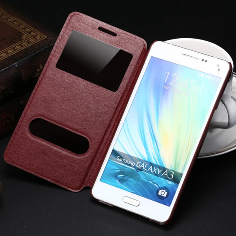 Флип кейс с окошком для Samsung Galaxy A3 A5 J5 2015 2016 J3 Роскошный чехол телефона|case for samsung