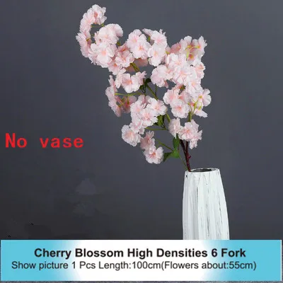 High 6 Fork High Densities 4 6 fork Fake Cherry Blossom Flower Branch Begonia Sakura Tree Stem for Event Wedding Tree Deco Artificial Decora - Цвет: High 6 Fork