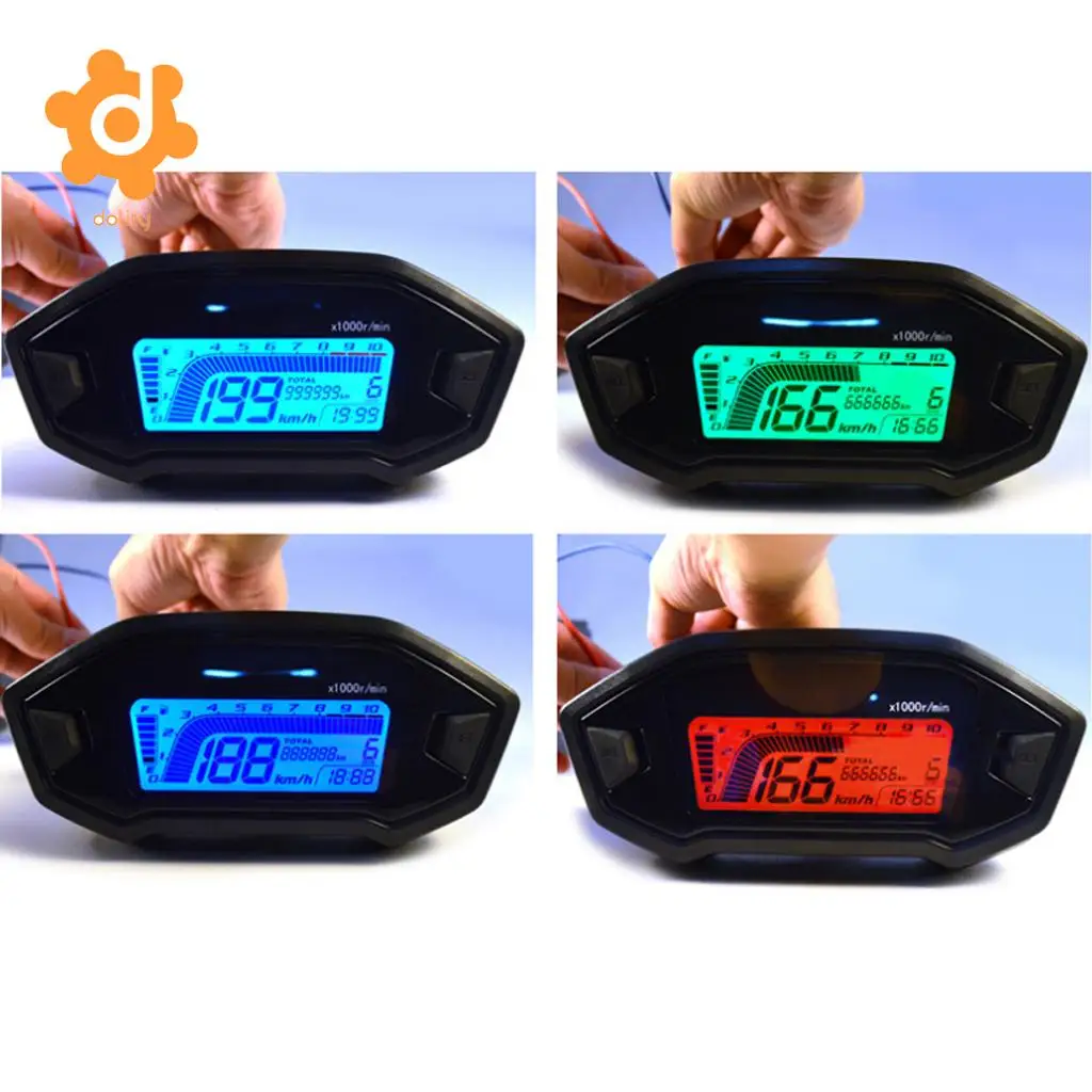 150 мм lcd цифровой одометр спидометр тахометр для мотоцикла скутер