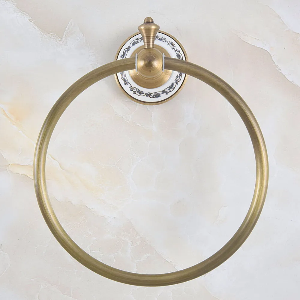 Роскошное золотистое Латунное настенное кольцо для полотенец Держатель