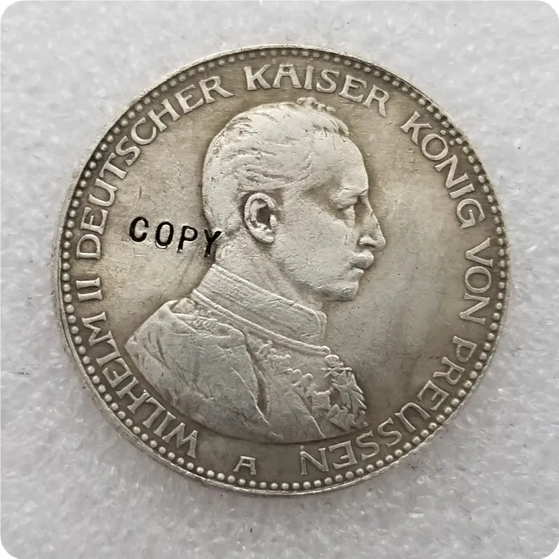 Немецкие Штаты 1914 Пруссия 5 знаков копии серебряных памятных монет реплики