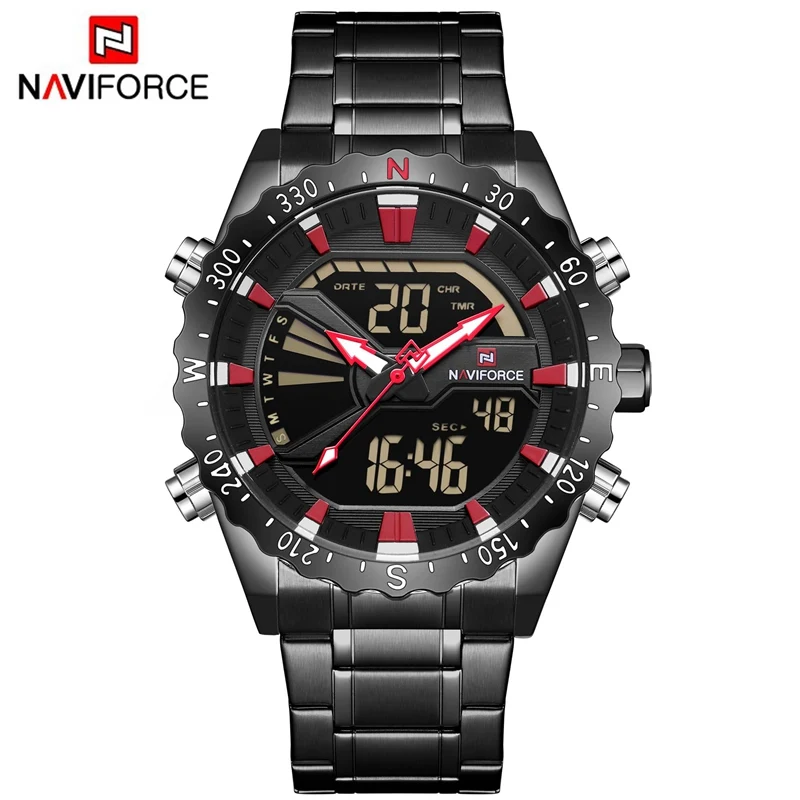 BRB NAVIFORCE, мужские часы, спортивные, хронограф, военные часы, кварцевые часы, аналоговые, водонепроницаемые, цифровые наручные часы, Relogio Masculino, новинка - Цвет: BRB