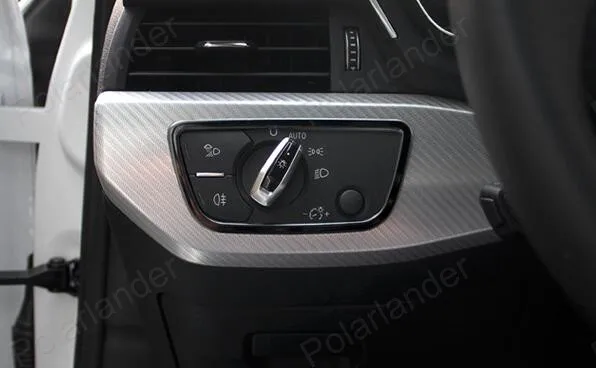 interior moulding trim headlight control button knob frame sticker for Audi A4L 17 head light lamp switch panel cover | Автомобили и