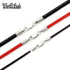 Ожерелье из вощеного шнура для украшений сделай сам, круглая цепь из нержавеющей стали с застежкой-карабином, 3 шт., 1,5 мм, 2 мм, 3 мм