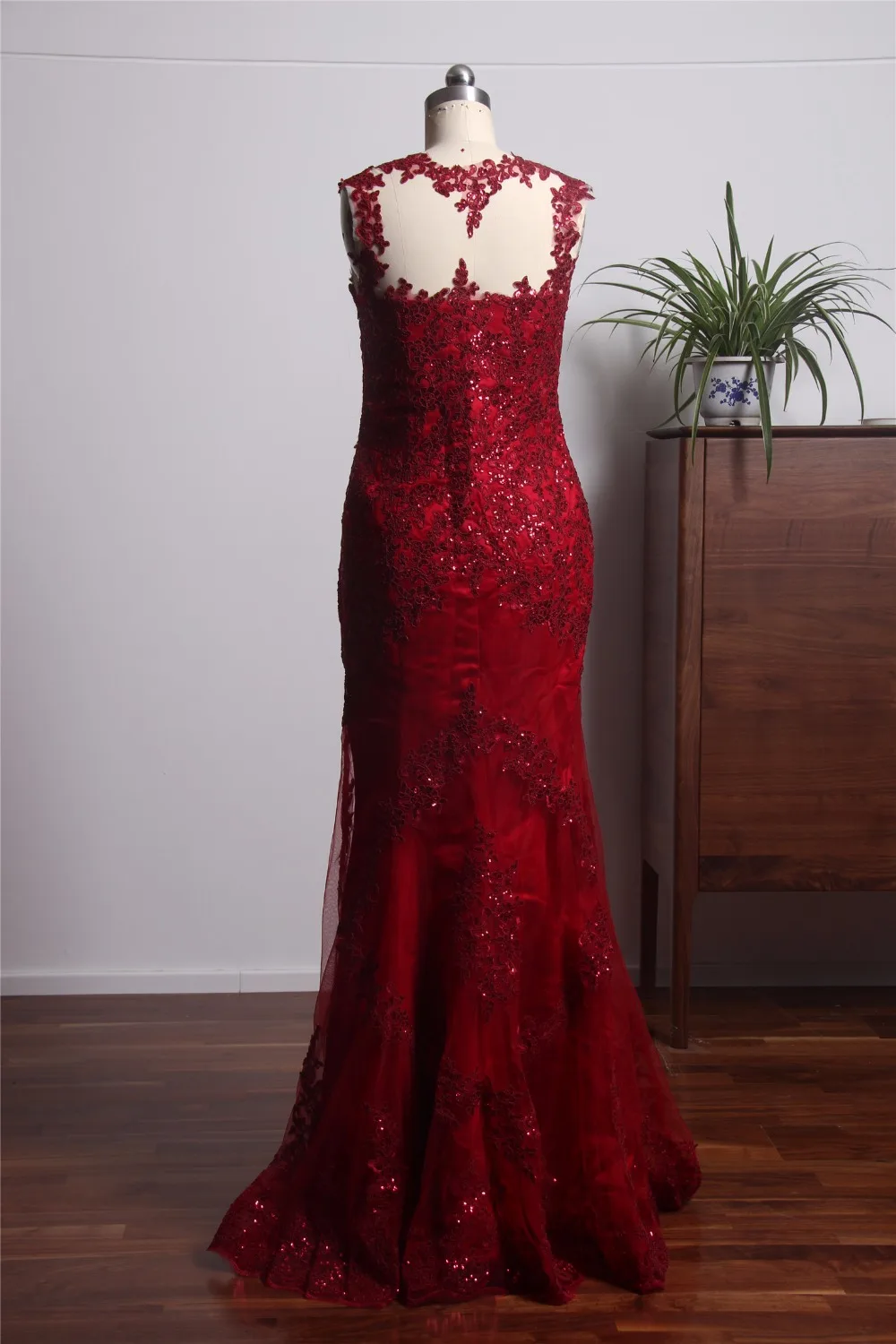 Vestido de festa 2018 модный тренд винно красные вечерние платья Длинные иллюзионные