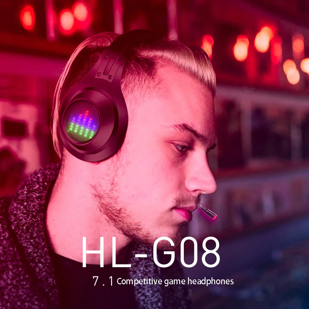 HL G08Gaming наушники 7 1 объемный звук стерео над ушами компьютерная игра гарнитура с